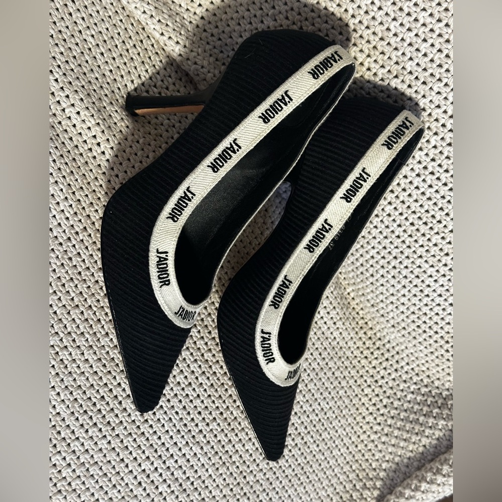 Christian Dior J'adior Pump Heels White Ribbon Logo All Around